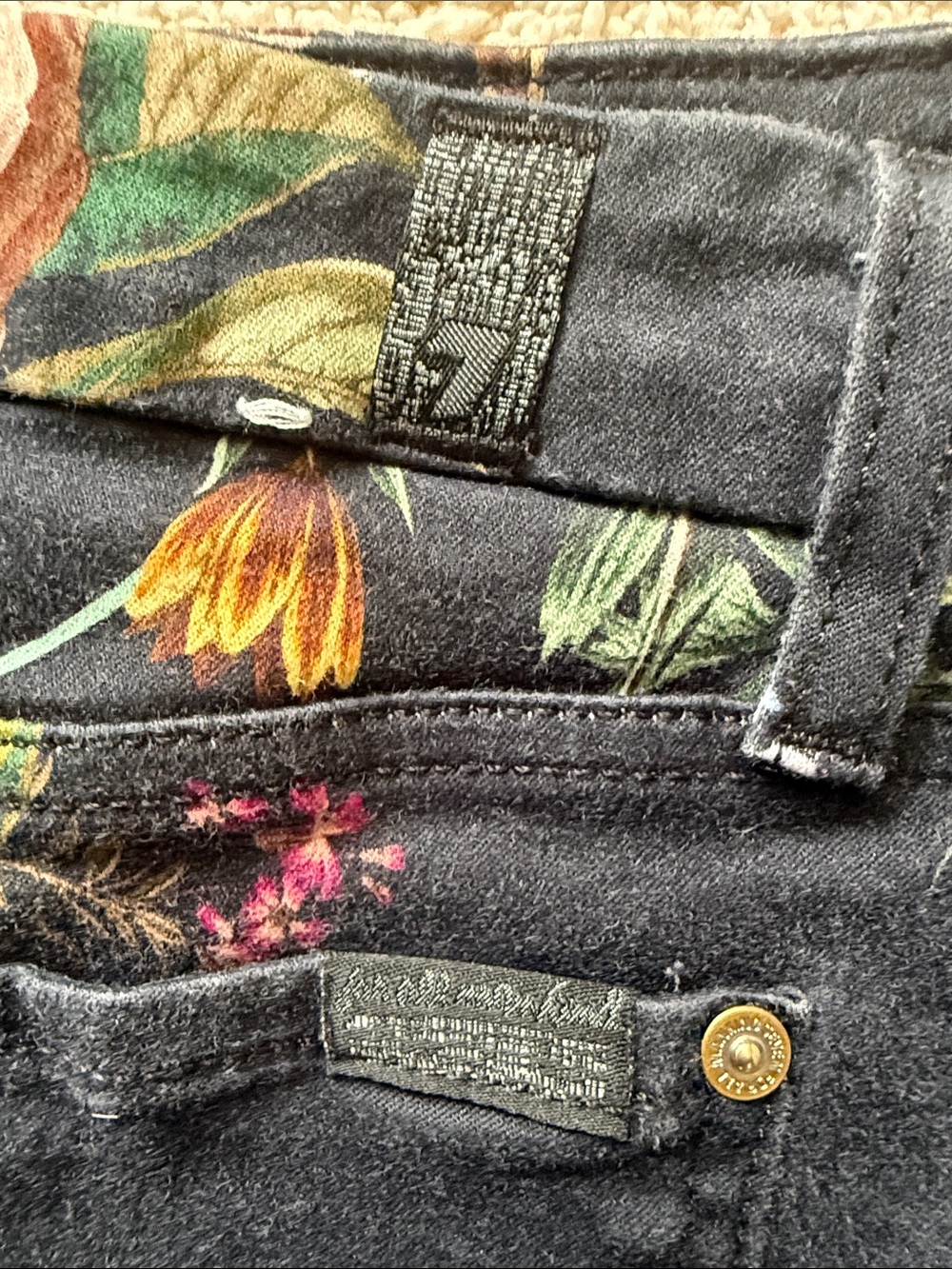 7 for mankind Jeans with Multicolor Floral Print - Picture 2 of 3